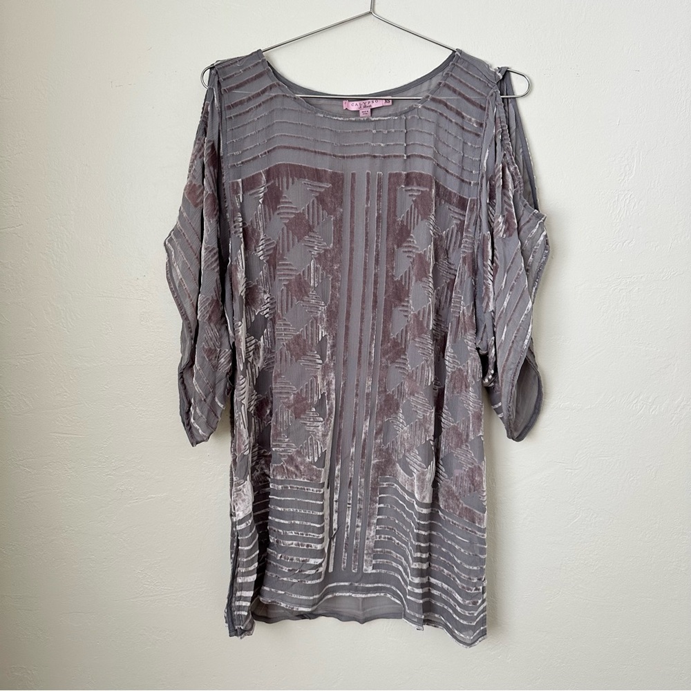 CALYPSO St. Barth SILK Blend Tunic Grey Lavender XS